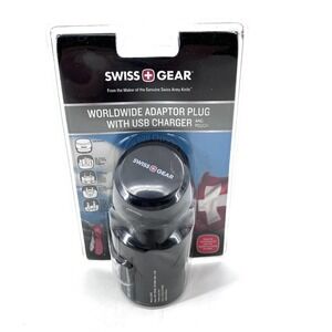 SwissGear Worldwide Adapter Plug with USB Charger & Pouch